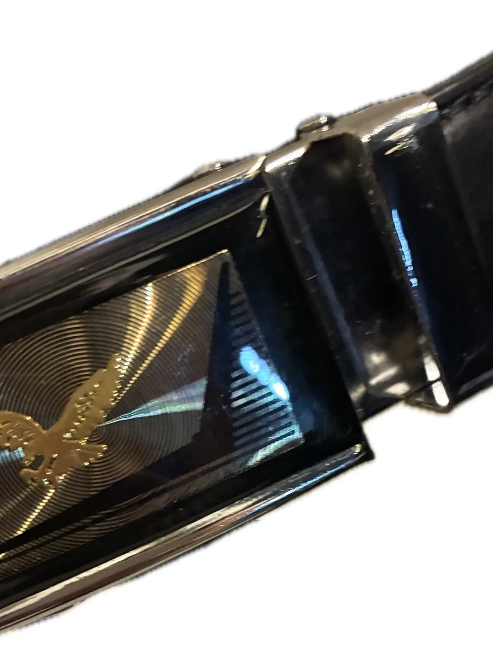 Black and Gold Eagle Plaque Belt
